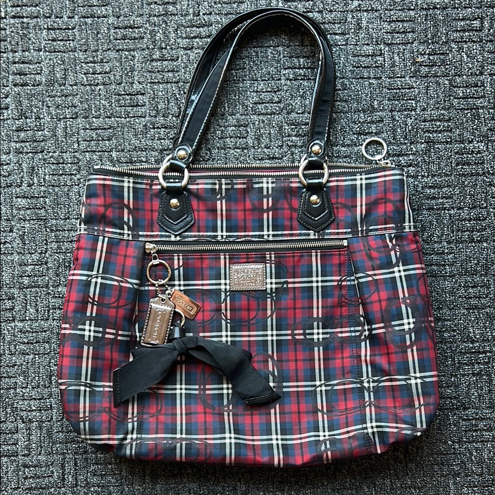 COACH Poppy Plaid Handbag